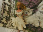 barbie blonde crochet dress